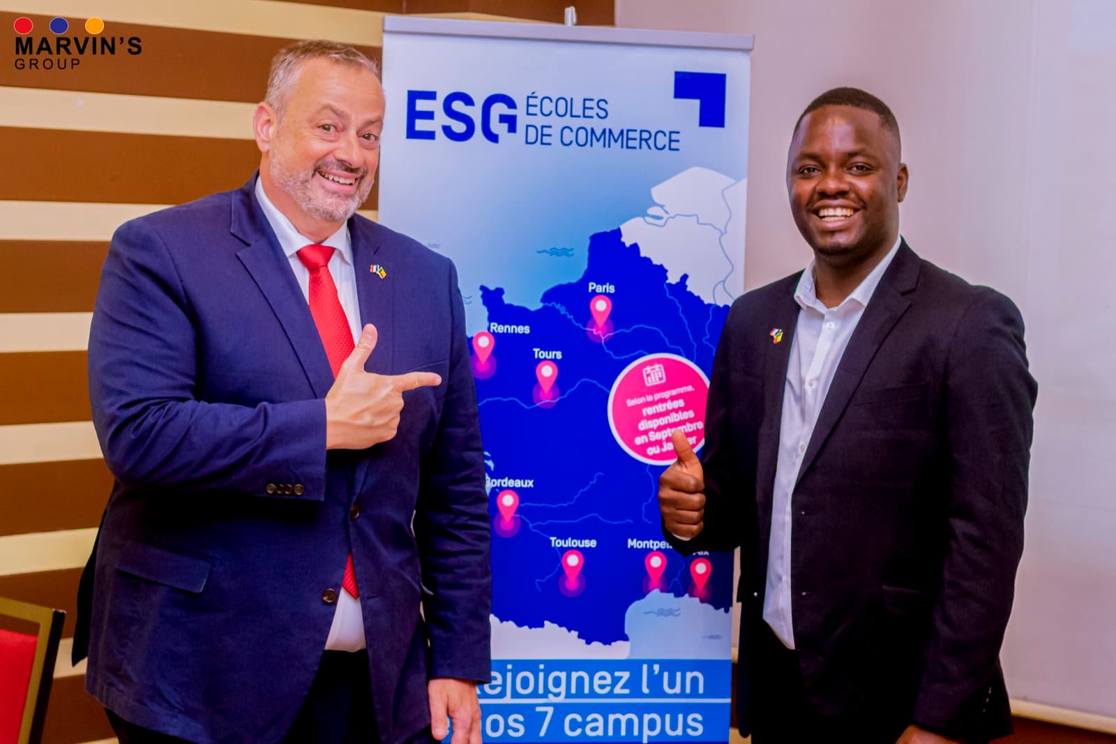 Le fondateur de Marvin’s Group avec un partenaire, l’ESG Écoles de commerce